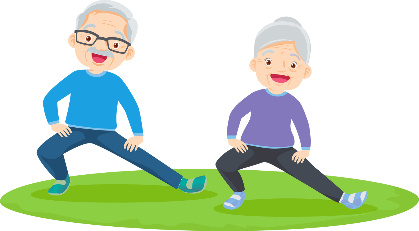 senior couple doing exercise sports.elderly people training together